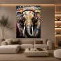 Elefant mit Kopfhörern Leinwandbild