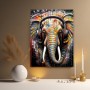 Elefant mit Kopfhörern Leinwandbild
