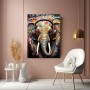 Elefant mit Kopfhörern Leinwandbild