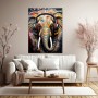 Elefant mit Kopfhörern Leinwandbild