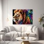 Farbenprächtiger Löwe mit Regenbogenmähne