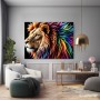 Farbenprächtiger Löwe mit Regenbogenmähne
