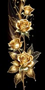 Goldene Rosen auf Schwarz