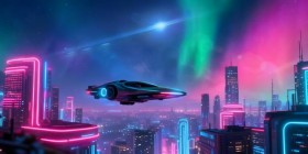 Neonstadt der Zukunft