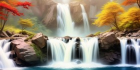Herbstwasserfall im Felsental