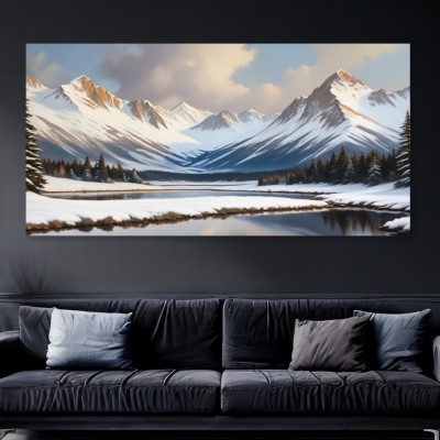 Winterliche Berglandschaft am See