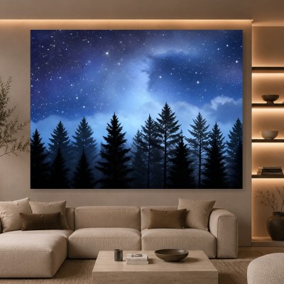 Sternennacht über dem Tannenwald
