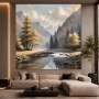 Alpine Flusslandschaft im Herbst