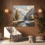 Alpine Flusslandschaft im Herbst