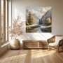 Alpine Flusslandschaft im Herbst