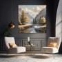 Alpine Flusslandschaft im Herbst