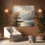 Goldene Berglandschaft am See