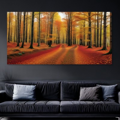 Herbstwald mit goldenem Licht