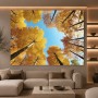 Goldener Herbstwald unter blauem Himmel