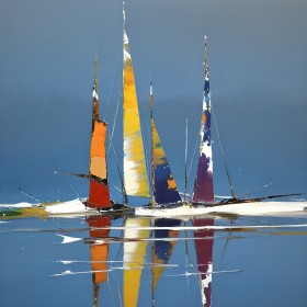 Farbenfrohe Segelboote