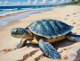 Meeresschildkröte am Tropenstrand