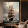 Historische Segelschiffe auf stürmischer See