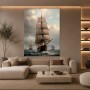 Historische Segelschiffe auf stürmischer See
