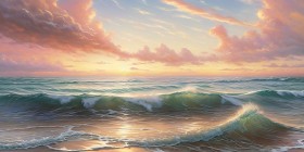 Meereswellen im Abendlicht