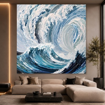 Abstrakte Meereswellen in Blau