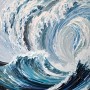 Abstrakte Meereswellen in Blau