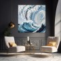 Abstrakte Meereswellen in Blau
