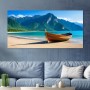 Tropische Bucht mit Holzboot