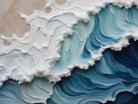 Abstrakte Meereswellen in Blau und Weiß