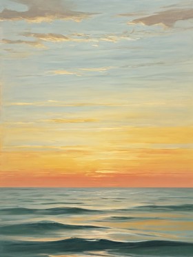 Sanfter Sonnenuntergang am Meer
