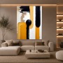 Abstrakte Leinwand mit Charakter in Schwarz und Ocker