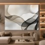 Transparente Wellen in Beige-Schwarz – Leinwand & Poster