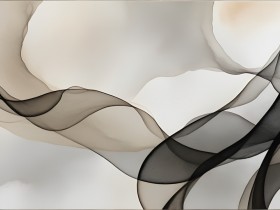 Transparente Wellen in Beige-Schwarz – Leinwand & Poster
