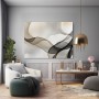 Transparente Wellen in Beige-Schwarz – Leinwand & Poster