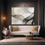 Transparente Wellen in Beige-Schwarz – Leinwand & Poster