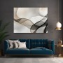 Transparente Wellen in Beige-Schwarz – Leinwand & Poster