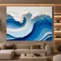 Blaue Wellenkraft – Abstraktes Wandbild als Gallery Leinwand