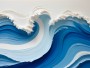 Blaue Wellenkraft – Abstraktes Wandbild als Gallery Leinwand