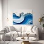 Blaue Wellenkraft – Abstraktes Wandbild als Gallery Leinwand