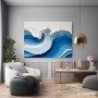 Blaue Wellenkraft – Abstraktes Wandbild als Gallery Leinwand