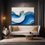 Blaue Wellenkraft – Abstraktes Wandbild als Gallery Leinwand