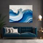 Blaue Wellenkraft – Abstraktes Wandbild als Gallery Leinwand
