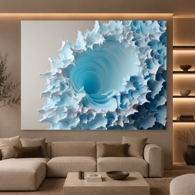 Arktischer Wirbel – Abstraktes Wandbild auf Gallery Leinwand