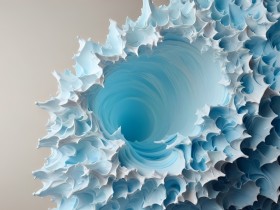 Arktischer Wirbel – Abstraktes Wandbild auf Gallery Leinwand