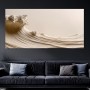 Abstraktes Wandbild Cremefarbene Welle als Gallery Leinwand