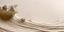 Abstraktes Wandbild Cremefarbene Welle als Gallery Leinwand