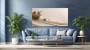Abstraktes Wandbild Cremefarbene Welle als Gallery Leinwand