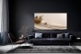 Abstraktes Wandbild Cremefarbene Welle als Gallery Leinwand