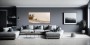 Abstraktes Wandbild Cremefarbene Welle als Gallery Leinwand