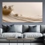 Abstraktes Wandbild Cremefarbene Welle als Gallery Leinwand