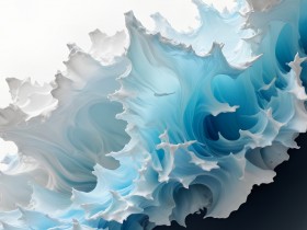 Arktische Wellenformen – Abstraktes Wandbild als Gallery Leinwand